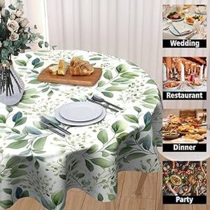 Green Leaf Pattern Tablecloth